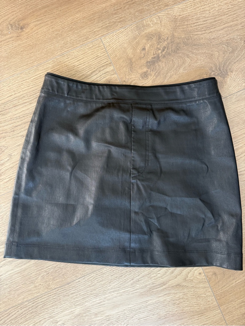 Helmut Lang Black Leather Mini Skirt Size 10